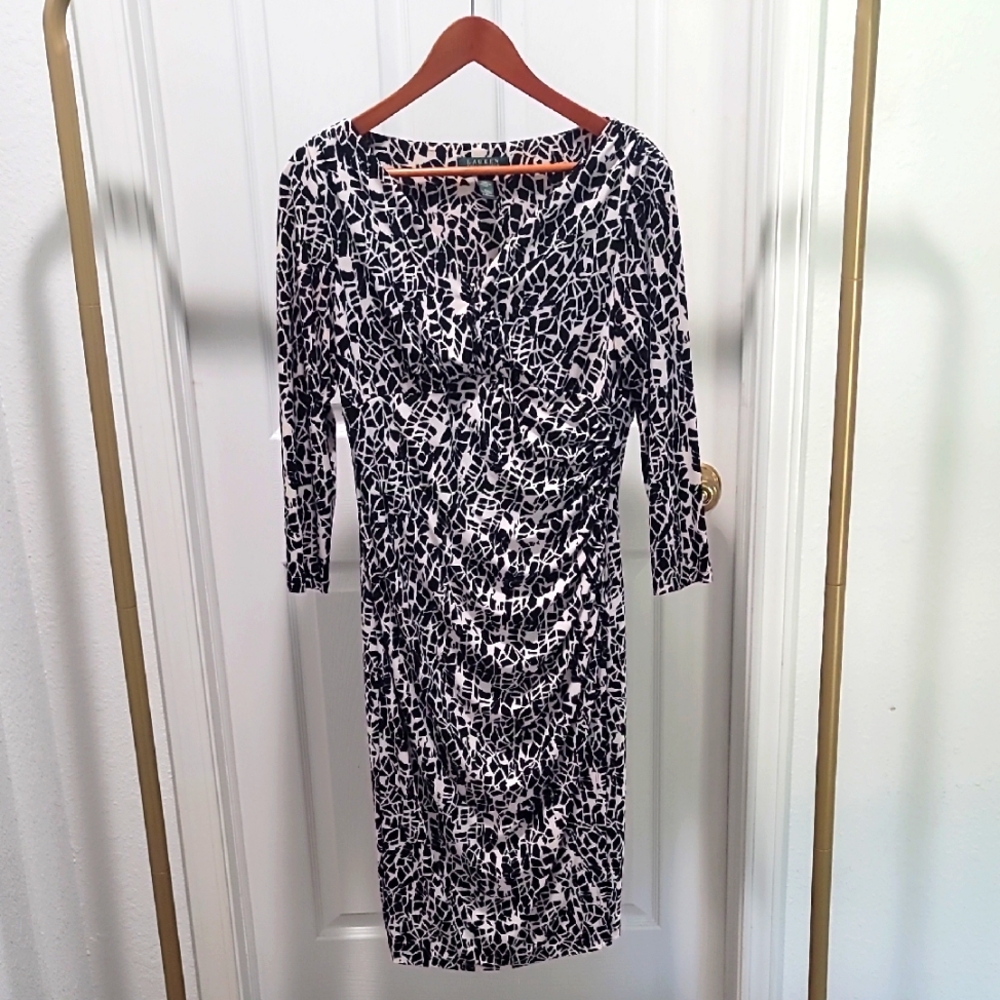 Ralph Lauren Black and White Patterned Dress